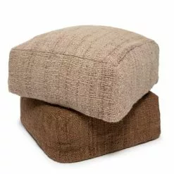 Bazar Bizar Poufs Pouf En Coton Brun -Chaise Soldes Magasin pouf en coton brun 4