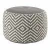 Maisons Du Monde Poufs Pouf En Coton Gris Et Blanc