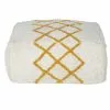 Maisons Du Monde Poufs Pouf En Coton Jaune Et Blanc