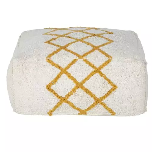 Maisons Du Monde Poufs Pouf En Coton Jaune Et Blanc 1 Maisons Du Monde Poufs Pouf En Coton Jaune Et Blanc