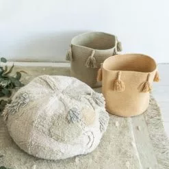 Lorena Canals Poufs Pouf En Coton Marron Ø30x50 -Chaise Soldes Magasin pouf en coton marron oe30x50 2