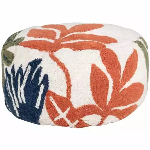 Maisons Du Monde Poufs Pouf En Coton Motif Végétal Blanc, Bleu, Vert Et Orange -Chaise Soldes Magasin pouf en coton motif vegetal blanc bleu vert et orange 1000 16 36 226643 1