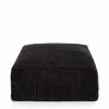Bazar Bizar Poufs Pouf En Coton Noir Et Bleu Marine
