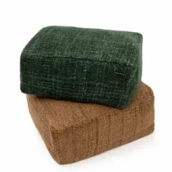 Bazar Bizar Poufs Pouf En Coton Vert -Chaise Soldes Magasin pouf en coton vert 2