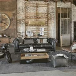 Maisons Du Monde Poufs Pouf En Cuir De Buffle Noir -Chaise Soldes Magasin pouf en cuir de buffle noir 1000 8 37 190646 10