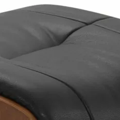 My New Design Repose-pieds Pouf En Cuir Et Chêne Naturel - Cuir Noir -Chaise Soldes Magasin pouf en cuir et chene naturel cuir noir 2