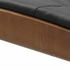 My New Design Repose-pieds Pouf En Cuir Et Chêne Naturel - Cuir Noir -Chaise Soldes Magasin pouf en cuir et chene naturel cuir noir 3