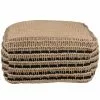 Maisons Du Monde Poufs Pouf En Jute Tressée à La Main Et Coton Noir Et Beige