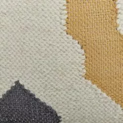 Beliani Poufs Pouf En Laine Beige Et Jaune 56 X 56 Cm -Chaise Soldes Magasin pouf en laine beige et jaune 56 x 56 cm 4