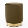 Nordlys Poufs Pouf En Métal Dore Et Velours Marron