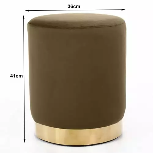 Nordlys Poufs Pouf En Métal Dore Et Velours Marron 4 Nordlys Poufs Pouf En Métal Dore Et Velours Marron – Image 4