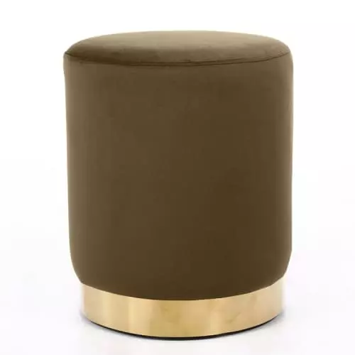 Nordlys Poufs Pouf En Métal Dore Et Velours Marron 1 Nordlys Poufs Pouf En Métal Dore Et Velours Marron