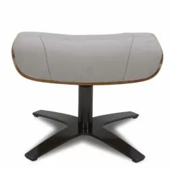 My New Design Repose-pieds Pouf En Microfibre Et Chêne Naturel - Microfibre Gris