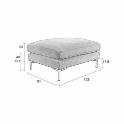 Zuiver Poufs Pouf En Tissu Beige -Chaise Soldes Magasin pouf en tissu beige 5