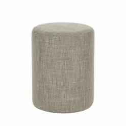 Pomax Poufs Pouf En Tissu D35cm Gris Clair