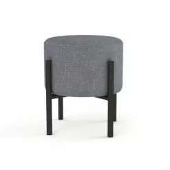 Potiron Paris Poufs Pouf En Tissu Gris, Pieds En Métal Noir -Chaise Soldes Magasin pouf en tissu gris pieds en metal noir 4