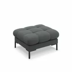 Micadoni Home Poufs Pouf En Tissu Structuré Gris Foncé