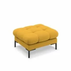 Micadoni Home Poufs Pouf En Tissu Structuré Beige Clair -Chaise Soldes Magasin pouf en tissu structure jaune