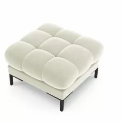 Micadoni Home Poufs Pouf En Velours Beige Clair -Chaise Soldes Magasin pouf en velours beige clair 2