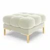 Micadoni Home Poufs Pouf En Velours Beige Clair