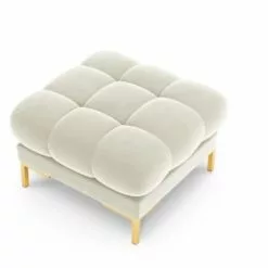 Micadoni Home Poufs Pouf En Velours Beige Clair -Chaise Soldes Magasin pouf en velours beige clair 5