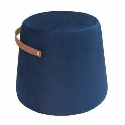 Nordlys Poufs Pouf En Velours Bleu Avec Corde