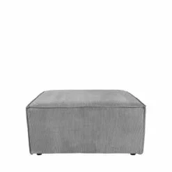 Zuiver Poufs Pouf En Velours Côtelé Gris Clair
