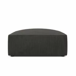 Micadoni Home Poufs Pouf En Velours Côtelé Gris Foncé