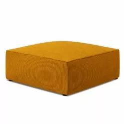 Micadoni Home Poufs Pouf En Velours Côtelé Jaune -Chaise Soldes Magasin pouf en velours cotele jaune 2
