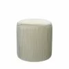 Pomax Poufs Pouf En Velours D38cm Blanc Cassé