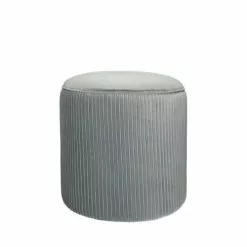 Pomax Poufs Pouf En Velours D38cm Gris Clair