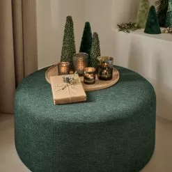 Pomax Poufs Pouf En Velours D80cm Vert -Chaise Soldes Magasin pouf en velours d80cm vert 2