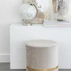 Maisons Du Monde Poufs Pouf En Velours Gris Clair Et Métal Doré -Chaise Soldes Magasin pouf en velours gris clair et metal dore 1000 16 14 212312 4