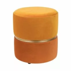 Drawer Poufs Pouf En Velours Vieux Rose Et Bordeaux -Chaise Soldes Magasin pouf en velours jaune et orange 6