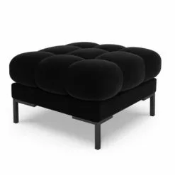 Micadoni Home Poufs Pouf En Velours Noir