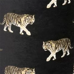 MX HOME Poufs Pouf En Velours Noir Avec Tigres Brodées -Chaise Soldes Magasin pouf en velours noir avec tigres brodees 4