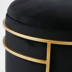 Maisons Du Monde Poufs Pouf En Velours Noir Et Métal Doré -Chaise Soldes Magasin pouf en velours noir et metal dore 1000 15 30 202570 3