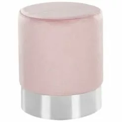 Beliani Poufs Pouf En Velours Rose