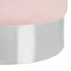 Beliani Poufs Pouf En Velours Rose -Chaise Soldes Magasin pouf en velours rose 3