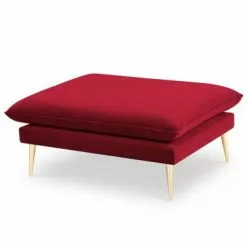 Micadoni Home Poufs Pouf En Velours Rouge -Chaise Soldes Magasin pouf en velours rouge 3