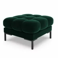 Micadoni Home Poufs Pouf En Velours Vert Bouteille
