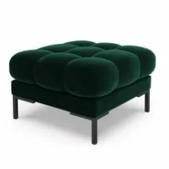 Micadoni Home Poufs Pouf En Velours Beige Clair -Chaise Soldes Magasin pouf en velours vert bouteille