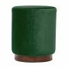 Nordlys Poufs Pouf En Velours Vert Et Base En Bois