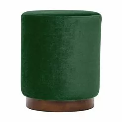 Nordlys Poufs Pouf En Velours Vert Et Base En Bois