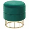 Beliani Poufs Pouf En Velours Vert Foncé Avec Rangement