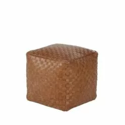 Maisons Du Monde Poufs Pouf Imitation Cuir Marron