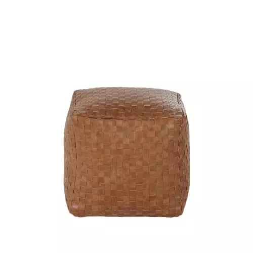 Maisons Du Monde Poufs Pouf Imitation Cuir Marron 2 Maisons Du Monde Poufs Pouf Imitation Cuir Marron – Image 2