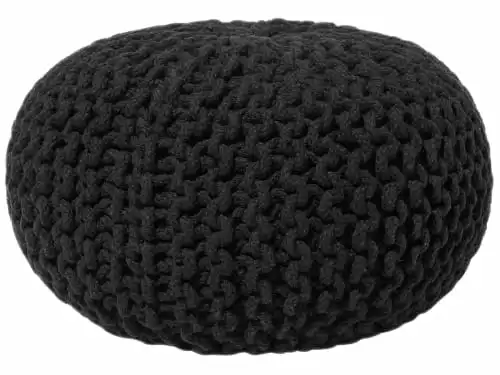 Beliani Poufs Pouf Noir 40 X 25 Cm 1 Beliani Poufs Pouf Noir 40 X 25 Cm