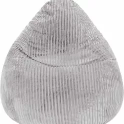 Sitting Point Poufs Pouf Poire D'intérieur Velours Grosse Cote Gris Clair 70x110cm