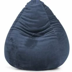 Sitting Point Poufs Pouf Poire XL D'intérieur Fourrure Douce Moutarde 70x110cm -Chaise Soldes Magasin pouf poire xl d interieur fourrure douce bleu 70x110cm 1